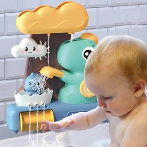 Bath Toys Baby Bathroom Water Cartoon Animals Dinosaurs Pipe Assembly Shower Head Children Bathe Play Game Gift 230529