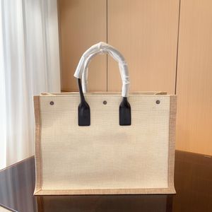 LINEN LEATHER TOTA PAG DESIGNER HANDBAG Canvas Tote Utseende Enkel lätt Practical Capacity Stor fritid generös