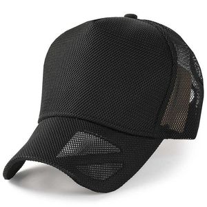 Snapbacks 55-59cm 60-65cm Big Head Plus Size baseball cap Women's Summer Sun 100% Mesh Truck Men's Curve Peak Snap Cap G230529