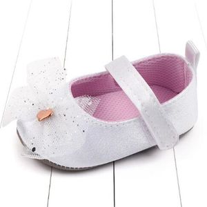 Baby Shoes Newborn Toddler Infant Baby Girls heart-shaped Bow-knot Shoes Soft Sole Anti-slip Baby First Walker For 0-18Months