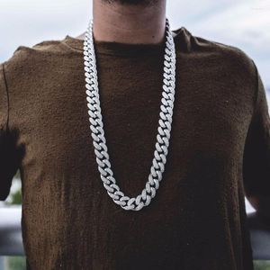 Łańcuchy 20 „24” 28 ”najwyższej jakości Cubic Zirkonia Cuban Link Miami Layer Fashion luksus Cool Golden Boy Men Naszyjnik