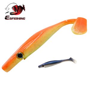 Fishing Hooks ESFISHING Hog Shad 100mm 125 150 200mm Sea Silicone Wobbler Soft Baits Paddle Tail Pesca Artificial Lures 230526