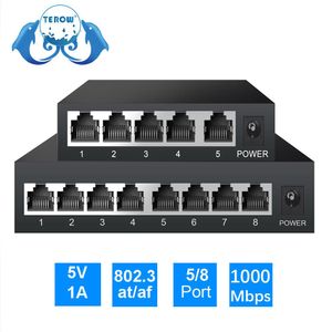 스위치 Terow 기가비트 네트워크 스위치 58 포트 1000mbps 802.3at/AF 이더넷 RJ45 IP 카메라 NVR 보안 감시 허브