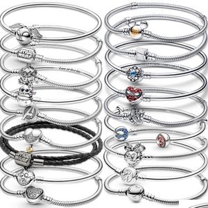 Bracelets de charme A pulseira de 925 Sterling Sier Pandora é adequada para acessórios de moda clássicos de produção de jóias femininos Wholesa dhvgz