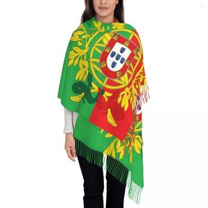 Scarves Custom Printed Coat Of Arms Portugal Art Scarf Men Women Winter Warm Portuguese Flag Shawls Wraps