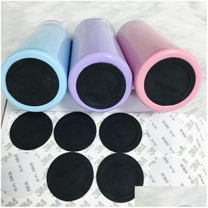 Mats Pads Black Rubber Pad Adhesive Coaster For 15Oz 20Oz 30 Ounce Tumblers Pastable Cups Rubbers Bottom Protective Bottle Sticker Dhiql