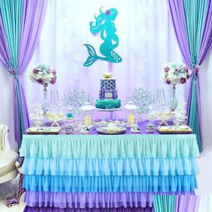 Party Decoration Romantic Little Mermaid Supplies Birthday Favors First Girl Decor Baby Shower Drop Delivery Home Garden Festive Even Dh4Px