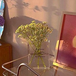 Obiekty dekoracyjne figurki przezroczyste książkę wazon kwiatowy akrylowy pulpit półki na książki dekoracje kształtu