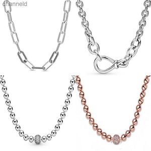 Collana Ciondolo cuore gioielli moda donna Real Me Link Snake Chain Chunky Infinity Knot Rose Beads Scorrevole L230518