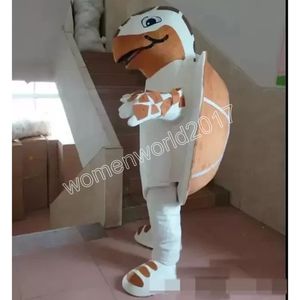 Costume della mascotte della tartaruga di mare bianco marrone Simulazione Personaggio dei cartoni animati Vestito Vestito Carnevale Adulti Festa di compleanno Vestito operato per uomo Donna