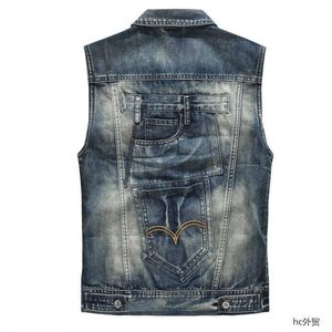 Large POCKET DENIM VEST men's large casual waistcoat mj8045 s-5xl long term ZYWN