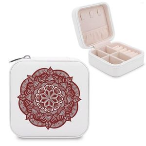 Jewelry Pouches Mandala Storage Box Multilayer Rotating Plastic Organizer With Mirror Patterns Sleeveless