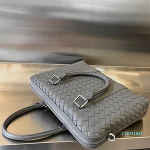 2023 10A Mirror Quality Luxury Classic Briefs Bag 36cm Cowhide Leather Designer Unisex Pure Hand Weaving Handbags Designer Fahion Shoulder Purse