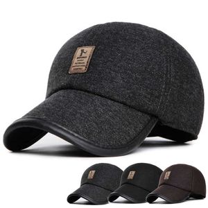 Snapbacks algodão moda de algodão esportes de beisebol de beisebol coreano Casual Casual Ear muffs Chapéu de lã Autumn e Winter Men G230529