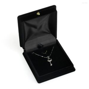 Jewelry Pouches Handy Velvet Necklace Gift Display Box Ring Bracelet Storage Case Black