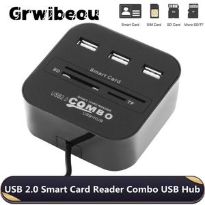 Reader Grwibeou alle in 1 USB SIM Smart Card Reader für Bankkarte IC/ID EMV SD TF 3USB HUB MMC USBCCID ISO 7816 Cacdnieatm IC SIMSDTF