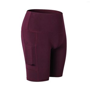 Aktive Shorts für Damen, Bauchkontrolle, elastisch, hohe Taille, Radfahren, mit Tasche, Yoga, Indoor-Outdoor-Übungen, bequem, für Zuhause, Fitnessstudio, weiche Fitness