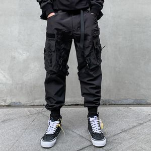 Herrbyxor herr hip hop last med fickor mode hi street techwear joggers funktionella taktiska byxor streetwear botten