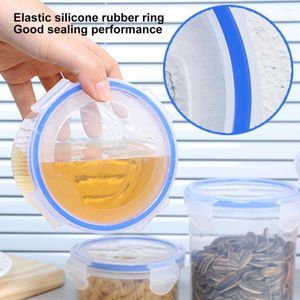 Storage Bottles 1 Set Wide Application Jar Transparent Grain Tank Good Sealing Pantry Container