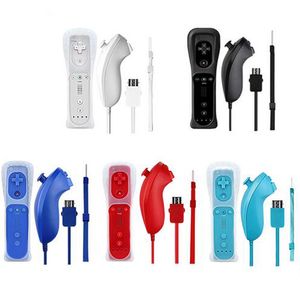 Without Motion Plus Controller For Wii U Wireless Games Remote Nunchuck For W-ii 2 in 1 Bluetooth Game Controle Gamepad Silicone Soft Case DHL
