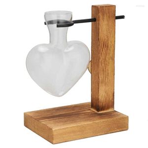 Vases Hydroponic Vase Love Shaped Glass Planter For Home Office Decor