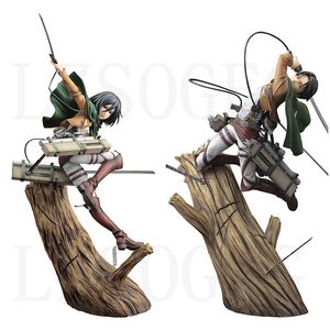 هجوم ألعاب مضحكة على Titan Artfx J Levi Mikasa Ackerman Renewal Package Ver. PVC ACTION Figure Figure GK Model Toys Doll G