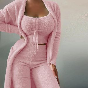 Костюмы Soft Fuzzy Solid Women Трех кусоч