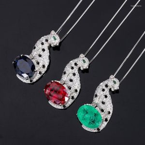 Cadeias genuínas jóias reais S925 Silver tiktok simulação tesouro colorido leopardo temperamento pendente jóias proprietário 1