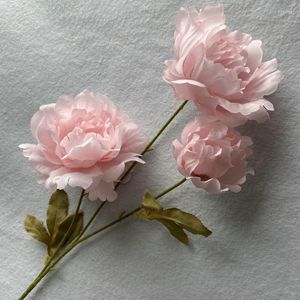 Dekorativa blommor 3forks Peony Artificial Silk For Living Room Home Decoration Ornament Flower Arrangement Material