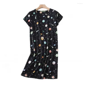Damska odzież sutowa 2023 Summer Femal Casual Cartoon Night Sukienka Bawełniana koszulka nocna Kobiety z krótkim rękawem w rozmiarze nocnym rozmiarem vestido feminino