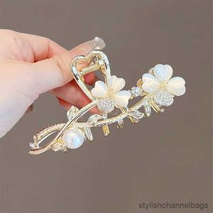 Altro 2023 Flower Gem Women Hair Claw Hair Clips Elegant Flowers Hollow Geometric Metal Vintage Headband Hairpin Hair