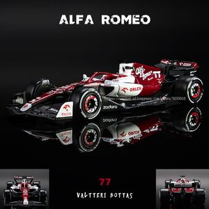 Diecast Model Araba Alfa Romeo Takımı Orlen C42 BBURAGO 1 43 #77 Vatter Bottas #24 Zhou Guanyu Alaşım Oyuncak Araba Modeli Formül Die Cast Model 230526