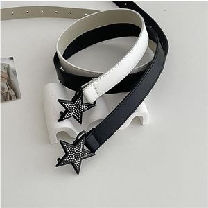 Paski Women Star Rhinestone Belt Dżinsy Kluczowe Vintage niezależne estetyczne akcesoria Y2K Koreańska moda dla kobiet