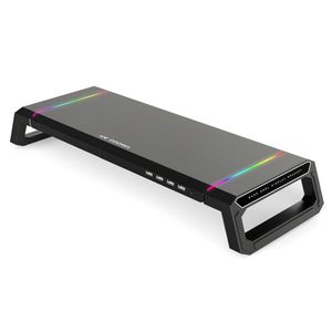 Stand Laptop Monitör Stand yükseltici RGB Desteği Ayarlanabilir Masaüstü Bilgisayar Monitörü 4 USB2.0 Bilgisayar Masası Organizatör