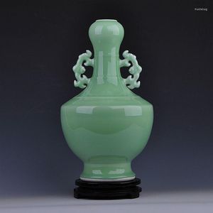 Vase Jingdezhen Ceramic Vase Celadon Crafts Creative Home Decoration Room Furnishing Shadow