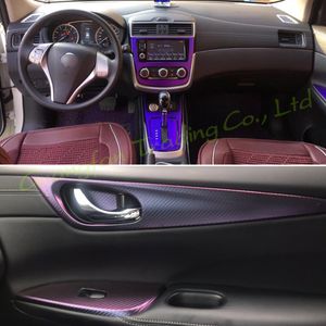 Per Nissan TIIDA 2016-2021 Auto-Styling 3D/5D In Fibra di Carbonio Car Interior Center Console Colore Stampaggio Decalcomanie