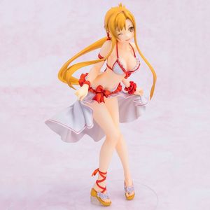 Roliga leksaker japanska sexiga figurer anime svärd konst online yuuki asuna pvc action figur anime sexig figur modell leksaker samling dol