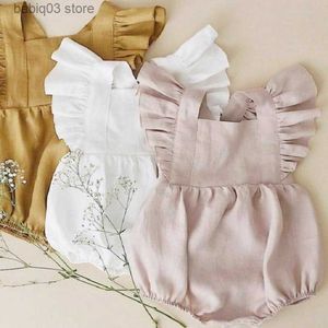 Rompers Bady Girl Romper Clothing Summer Fashion Children's Solid Color Solid Color Solid Color Solid Color