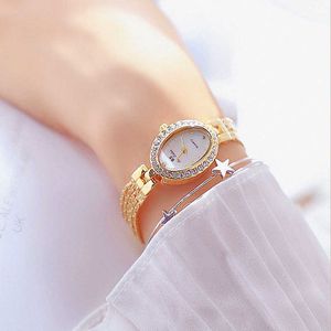 Bs Bee Sister es Donne Marche famose Abito quadrato Design Orologio da polso femminile in acciaio inossidabile dorato Monte Femme G230529