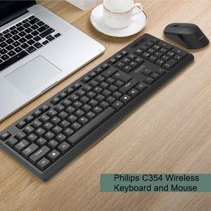 Combos Tastiera e mouse wireless 2.4G Combo 104 tasti Set mouse tastiera senza fili USB full size per computer desktop PC portatile