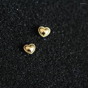 Studörhängen Goldtutu 9K14K Solid Gold Heart Dainty Jewelry Minimal Style Bruddusch Bridesmaid Victorian Vintage Retro