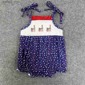 Rompers Newborn Independence Day 0-3T Jumpsuit Baby Boy Clothes Puppy Embroidery Bubble Infant Romper Sleeve Shorts Bodysuit Bebe Outfit T230529
