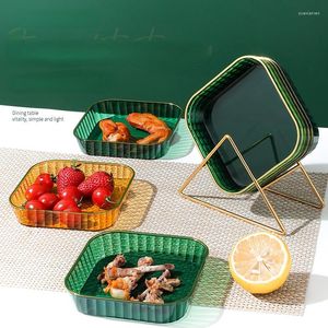 Plates PET Drop-resistant Transparent Fruit Snack Tray Dining Table Garbage Storage Home Kitchen Accessories Dish