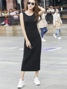 Casual Dresses Sexy Women Maxi Dress Loose Sling Female Summer Sleeveless U-neck Vest Long Vestidos Koran Style