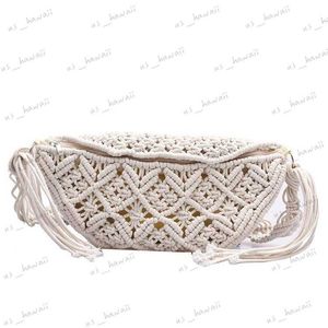 Torby w talii żeńska letnia plaża Macrame Braid Bohemian Fanny Pack Fashion Beach Het Gypsy Aztec Ibiza Ethnic Waist Pack Bum Bags T230529