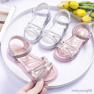 Sandals Sandals Diamond Girls Sandals Toddler Kids Princess Sandals Non-Slip Shoes Children Footwear Summer Baby GIrl Shoes R230529