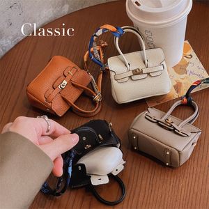 Luxury Designers Elegant mini lady tote Bags For Airpods pro air pods Earphones airpod Accessories Leather Classic Protective Cover Apple Shockproof Case