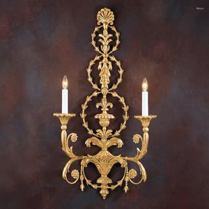 Wall Lamp Art Decor Living Room Wood Fixtures Indoor Lighting Gold Mounted LED Candle Holder E14 El Stairs Light Arandela