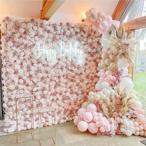 Fiori decorativi 1pc 60cm 40cm Fiore artificiale Decorazione della parete Pannello rosa Sfondo floreale per la cerimonia nuziale Addio al nubilato Compleanno Decortaion