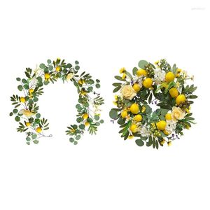 Decorative Flowers Artificial Garland Simulation Plant Wreath Pendant Decor Supplies